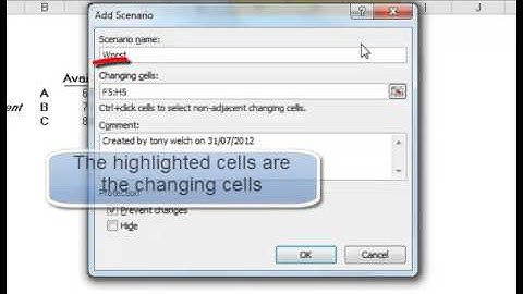 MS Excel 2010:Creating a Scenario