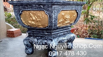 kỹ Thuật Đổ Chậu lục Giác 75cm cao 55cm có lòng trong nhựa abs ( công đoạn rót vữa )