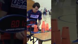 Fastest stacking 3-6-3 relay - 12.332 seconds