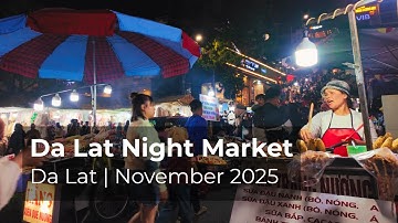 🇻🇳 [4K] Đà Lạt Night Market Walk | Trương Công Định Bar Street & Market Ambience | 8 November 2025