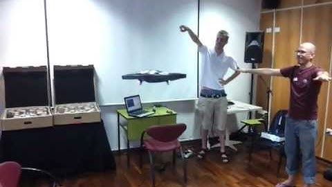 testing A.R. Drone operated with Kinect @ IMAGinE2011 Econf part 2