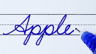 A for Apple | Cursive Writing - Words A to Z | English cursive handwriting practice | Free Worksheet