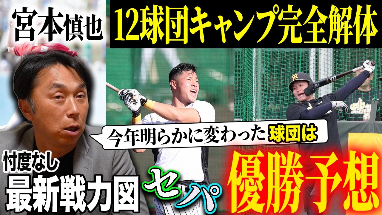 【戦力分析】宮本慎也が12球団キャンプを採点!!今季のセパ勢力図はどうなるのか!?「ズバリ優勝候補筆頭は〇〇!!」