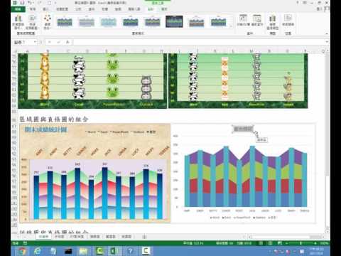 【Excel 2013】60 ~ 圖表 ~ 區域圖與直條圖
