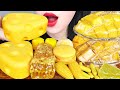 ASMR YELLOW FOOD 노란색 디저트 먹방 CHEESE CAKE, ICE CREAM, HONEYCOMB, TANGHULU, JELLY CANDY EATING MUKBANG