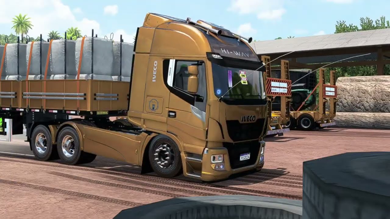 COLOCANDO PRESSÃO NO IVECO HI-WAV NA ESTRADA DE TERRA NO PUXE DO BRITEM 9 EIXOS ETS 2 1.57