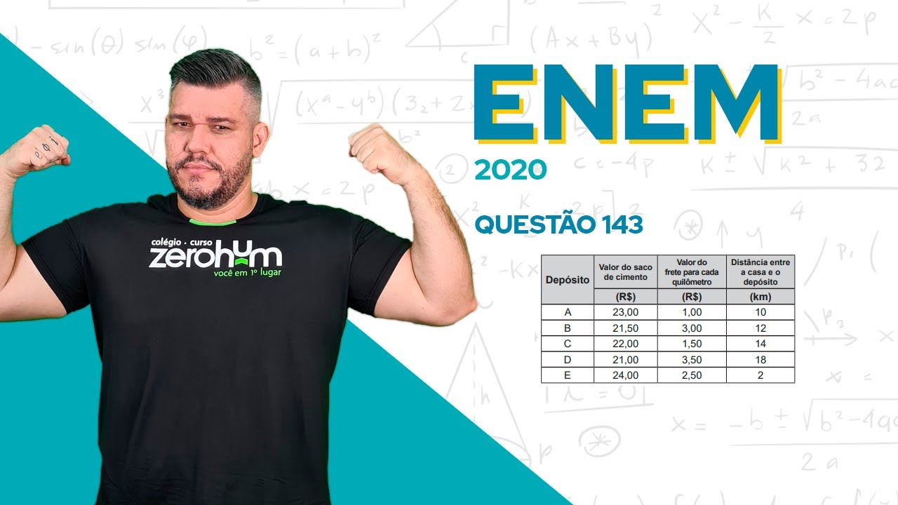QUESTÃO 143 - ENEM 2020 Matemática: Uma pessoa precisa comprar 15 sacos ...