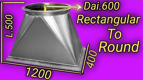 round to rectangular ducting Lay-out transition/duct fitting #transitionduct #ductingpattern #round