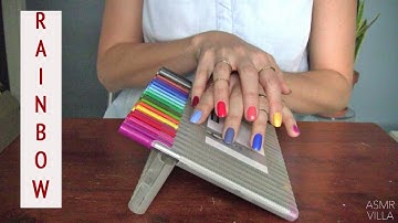 ASMR * Theme: Rainbows!! * Tapping & Scratching* Fast Tapping * No Talking * ASMRVilla