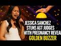 Jessica Sanchez Stuns AGT Judges With Pregnancy Reveal Golden Buzzer Jessica Sanchez Stuns AGT Judges With Pregnancy Reveal Golden Buzzer