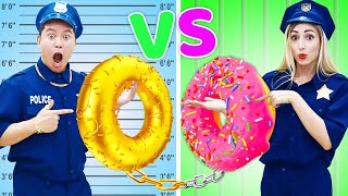 IF RICH VS POOR POLICE OFFICER WERE IN JAIL | 6 FUNNY SITUATIONS OF BROKE COP AND RICH COP FOR 24 HR