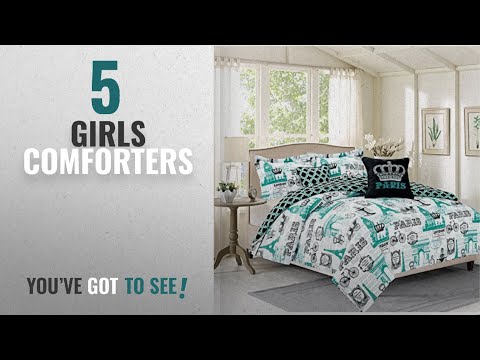 top-10-girls-comforters-[2018]:-bedding-twin-4-piece-girls-comforter-bed-set,-paris-eiffel-tower