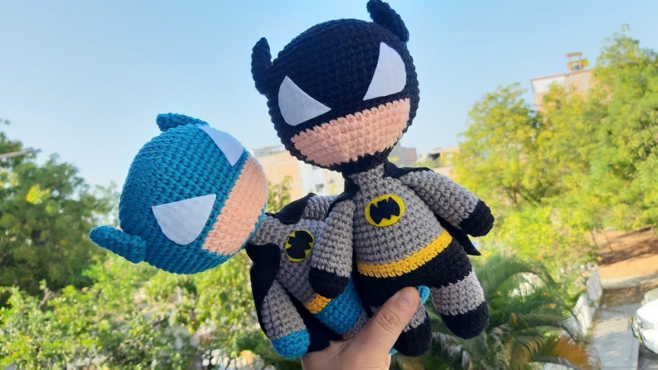 BATMAN AMIGURUMI CROCHET - CÓMO TEJER CABEZA, OJOS Y CAPA - YouTube