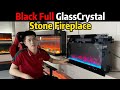 Full Glass Crystal Electric Fireplace | 13 Color Flame | Wall Mount & Recessed Installation