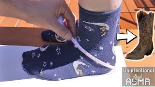 Unintentional ASMR 👢 Complicatedly Making Cowboy Boots (measuring, drawing, Russian accent)