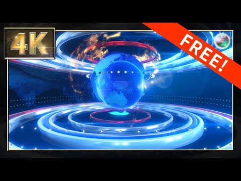 4k 無料cg背景素材 10秒ループ動画 ニュース番組の背景cg 正面 Aftereffects Youtube