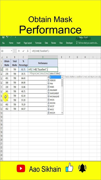 Obtain Mask performance in excel - YouTube