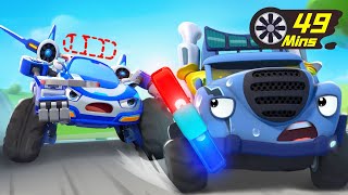 Where is Police Car's Siren| Police Cartoon | Monster Truck | Kids Songs | BabyBus  Cars World