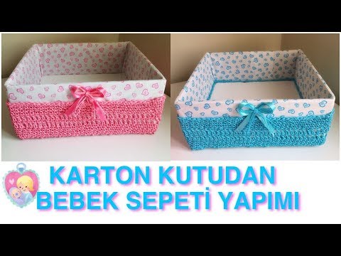 KARTON KUTUDAN BEBEK SEPETİ YAPIMI // DIY BABY BASKET