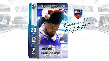 Game 31 - Player of The Game: Udun Osakue (20 PTS - 12 REB - 7 AST)