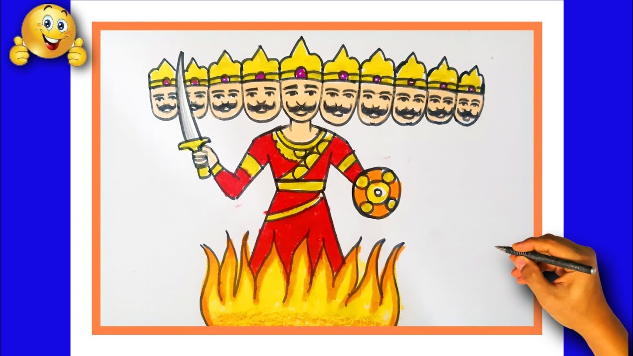 Happy Dussehra Celebration Ravan With Hand Draw Sketch Design Stock  Illustration  Download Image Now  iStock