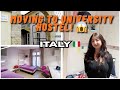 MOVING TO MY UNIVERSITY HOSTEL IN ITALY🇮🇹 | Private Room to Hostel Life 😭