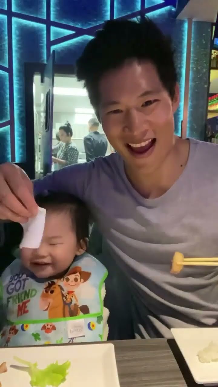Watch until the end to see baby Sarang steal some sauce ?