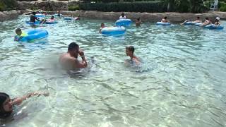 kolton hopping in water at Atlantis auqaventure