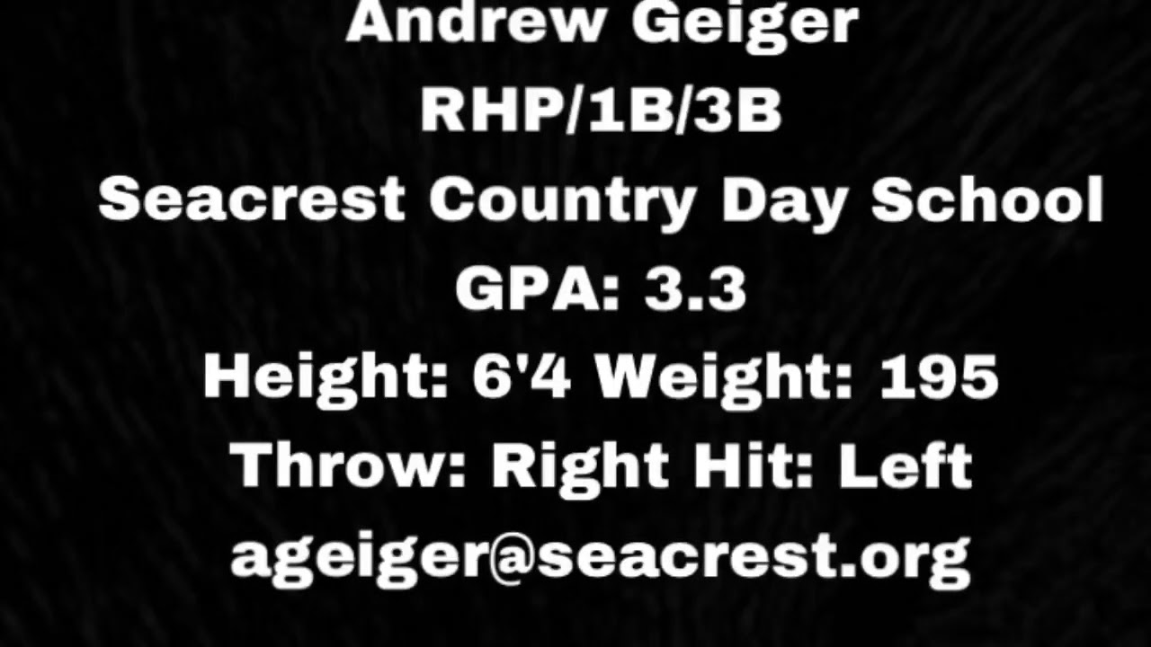 Andrew Geiger Baseball - YouTube