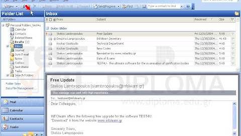 Configure Microsoft Outlook to display the navigation pane.