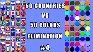 Countries vs Colors Elimination Marble Race in Algodoo #4 \ Marble Race King