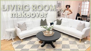 DIY EXTREME LIVING ROOM MAKEOVER!| Decorate With Me After Reno, New Rug #FIXERUPPER *cozy vibes*