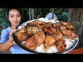 Cooking chicken leg fried recipe with rice