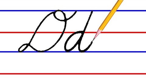 letter D, cursive handwriting practice
