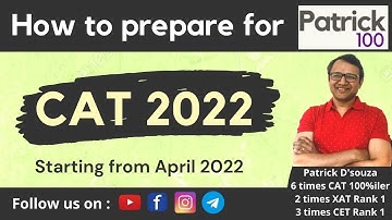 How to prepare for CAT 2022 if starting from April 2022? | Patrick Dsouza | 6 times CAT 100%iler
