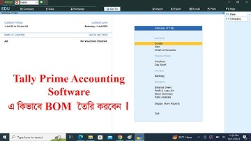 How to Setup Bill of Materials (BOM) in Tally Prime