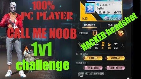 PC PLAYER CALL ME NOOB 1V1 GAME PLAY