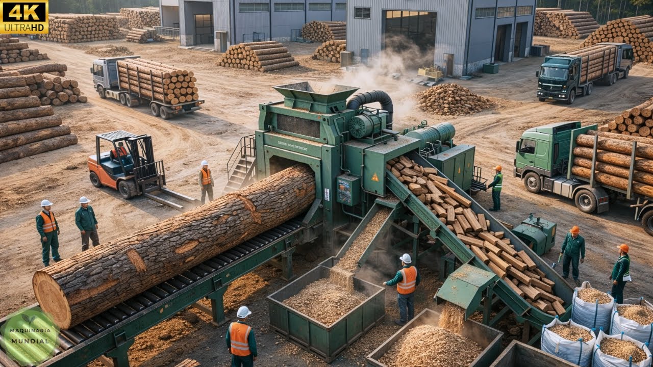 Inside a Wood Processing Factory – Heavy Duty Machines Transform Giant ...