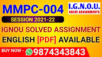 MMPC-004 Solved Assignment 2021-22 in English, MMPC 4 Solved Assignment 2022, MMPC-004 Assignment