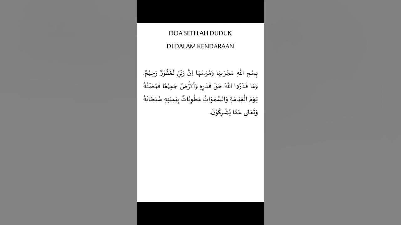 DOA SETELAH DUDUK DI DALAM KENDARAAN YouTube