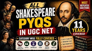 All Shakespeare PYQs asked in UGC NET English (Last 11 Years) 📚🔥Category wise explained in one video