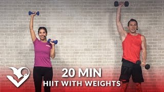 20 Minute HIIT with Weights at Home Training - Total Body Dumbbell HIIT Workout for Women & Men screenshot 4