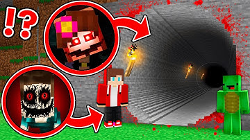 Mikey and JJ Found Longest Scary Jenny Dweller & Corrupted Mimic Tunnel at Night in Minecraft Maizen