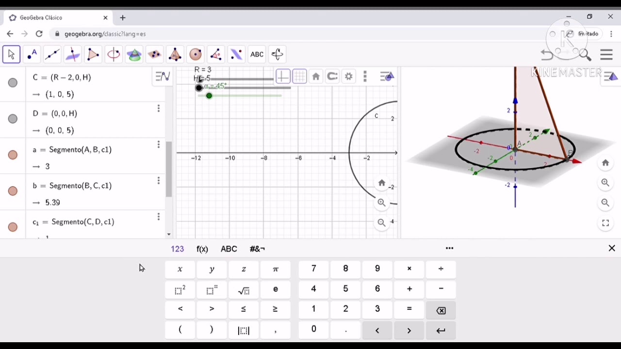 COMO HACER UN CONO TRONCADO GEOGEBRA
