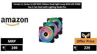 Corsair LL Series LL120 RGB 120mm Dual Light Loop RGB LED PWM Fan 3 Fan Pack with Lighting Node Pro
