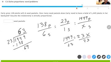 IXL Algebra1 C.6 - Solving Word Problems With Proportions