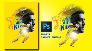 Banner editing 2021 - Sports poster design photoshop 2021 - DHONI Cricket Banner editing 2021 screenshot 5