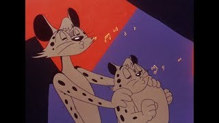 The hyenas' classic song repeated many times in series. hyenas stop
action to put on a dance number. lyrics are actually pretty similar
th...