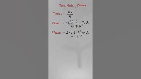 Mean Median Mode