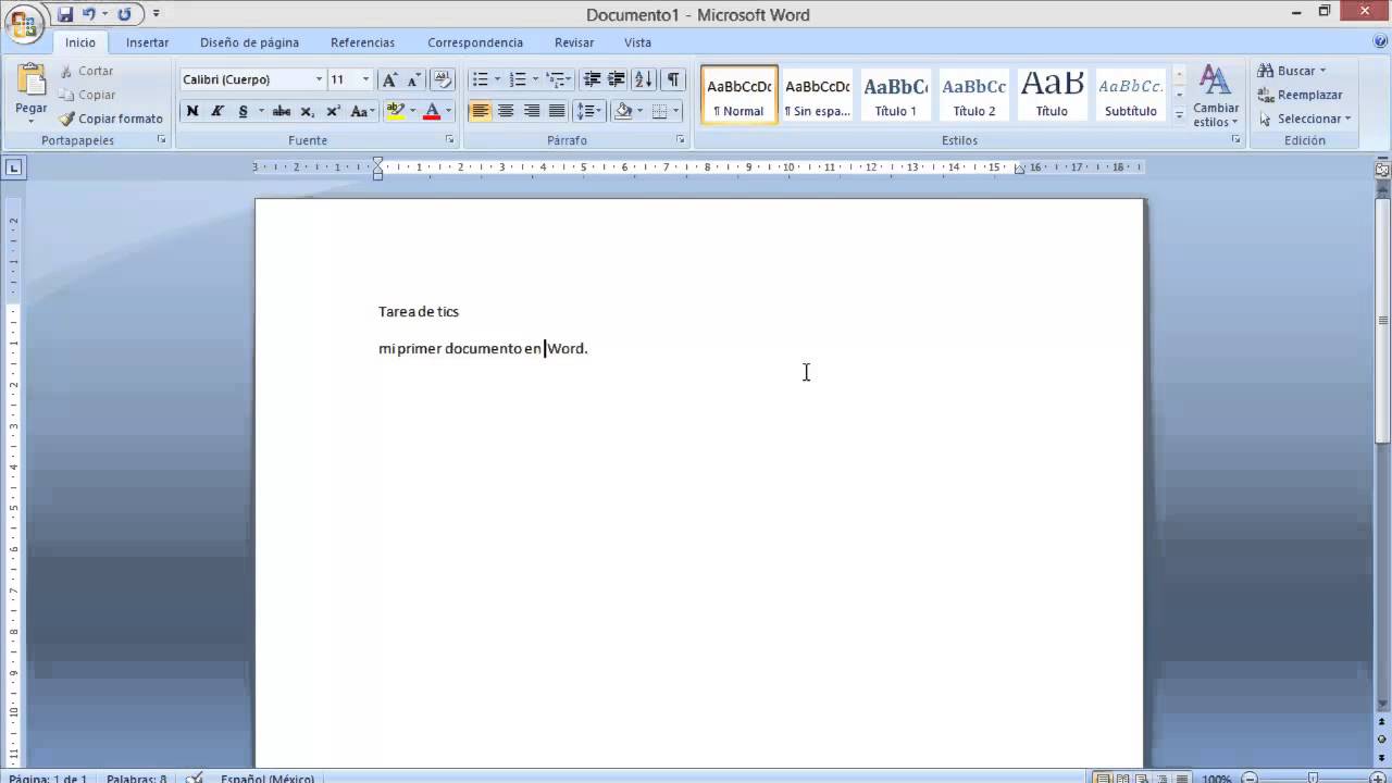 Tutorial Mi Primer Documento En Word Youtube